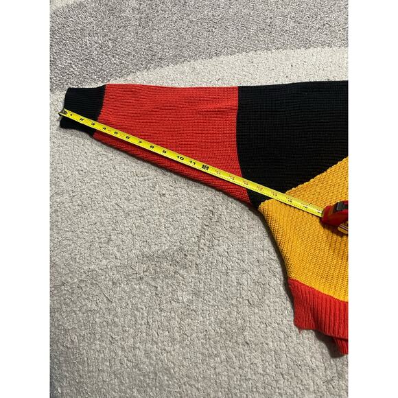 Sincerely Jules Sweater Womens Large Boxy Overized Orange Yellow Black ST18S268 - Picture 4 of 10